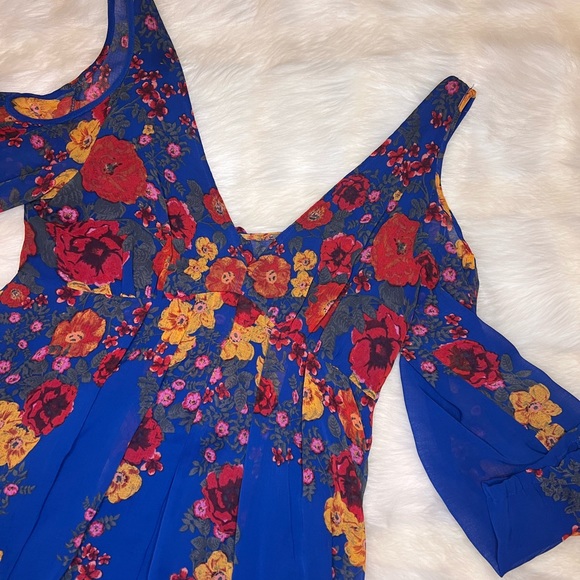 Free People | Penny Lover Mini Dress Cobalt Combo M - Picture 6 of 13